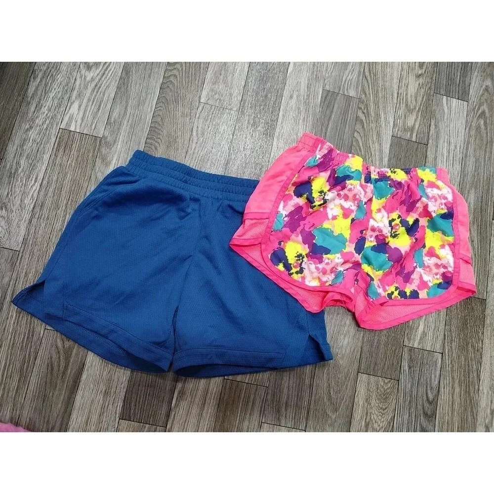 Bundle Of 2 Pair Of Girls Shorts Size 7/8 Athletic Preowned